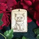 White Long Fur Cat Keyring