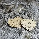 Mr & Mrs keyrings - wooden hearts