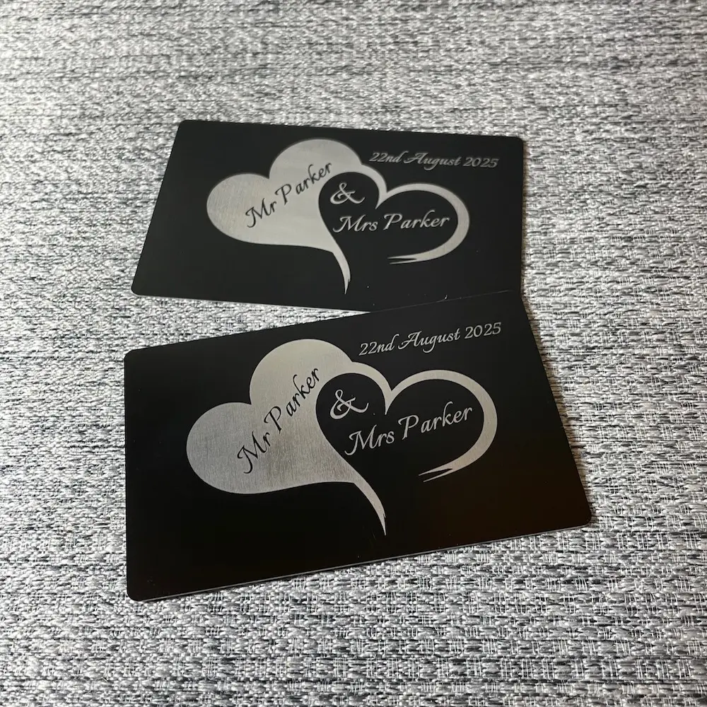 Personalised Mr & Mrs Wedding Wallet Cards
