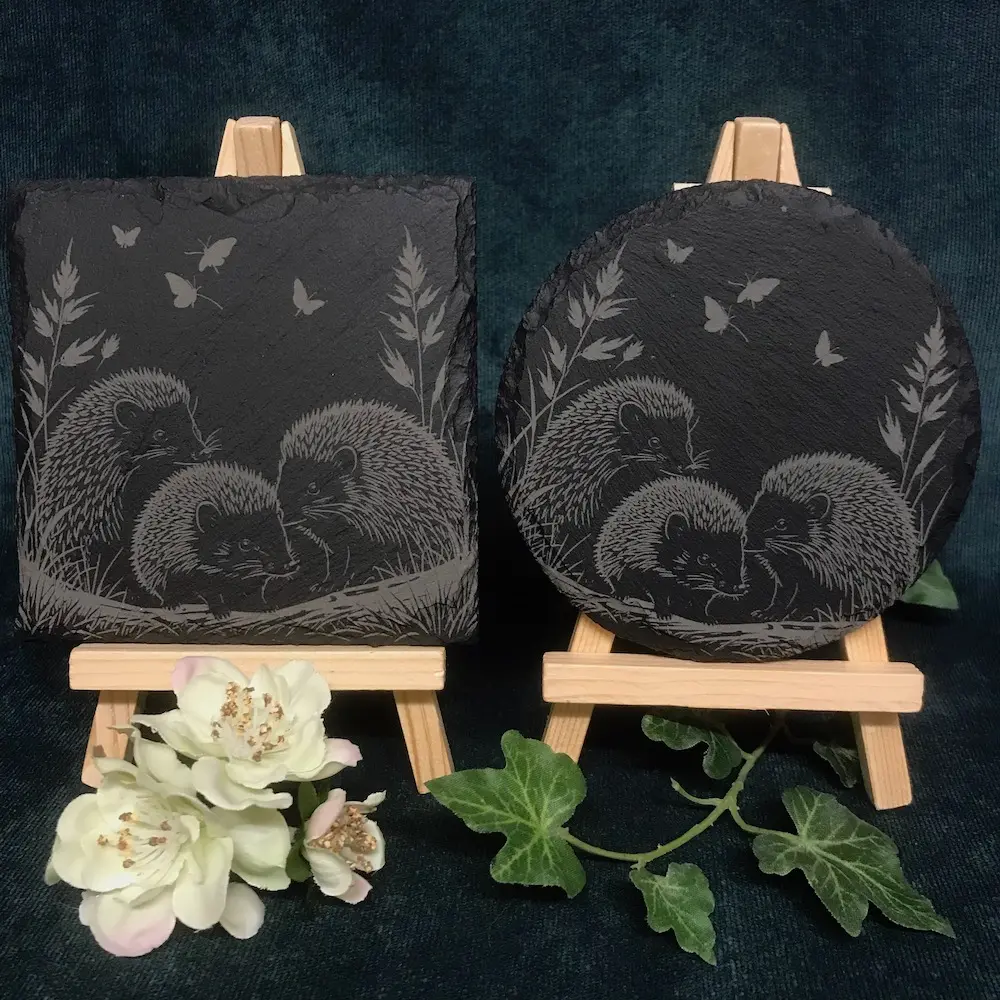 Hedgehog Slate Coasters (Set 01)