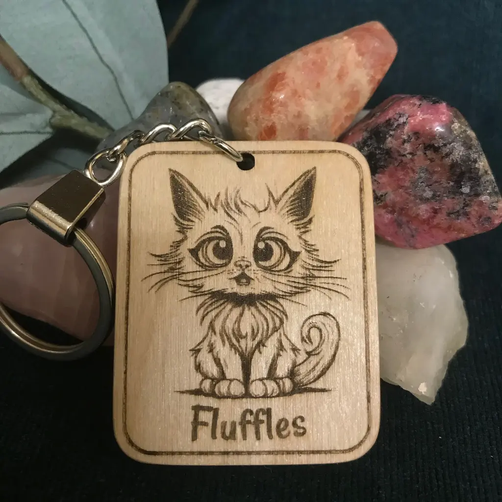 Fluffles Wide Eyed Cat Keyring