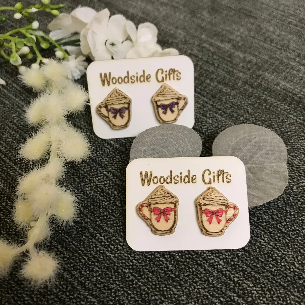 Candy Cane Cups - Stud Earrings