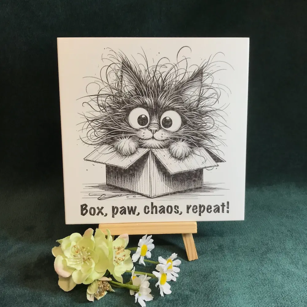 Cat in a Box Tile
