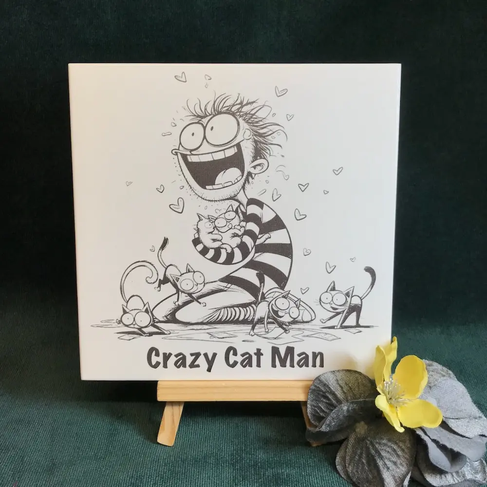 Crazy Cat Man Tile