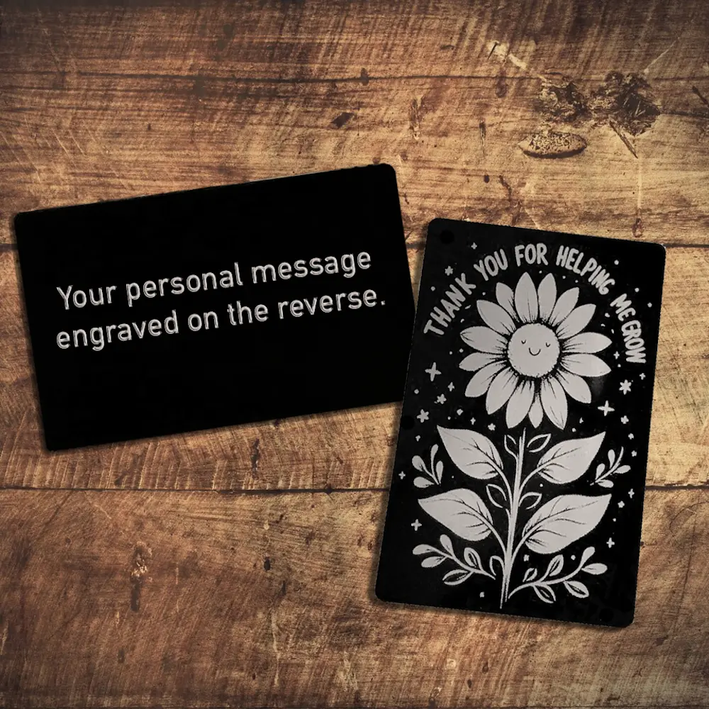 Personalised Flower Teacher Wallet Card
