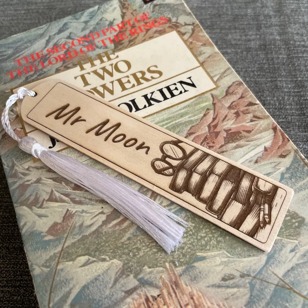 Glasses on Books Personalised Bookmark
