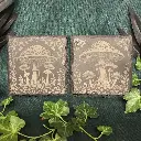 Fantasy Mushrooms - Square Slate Coasters (Set 2)