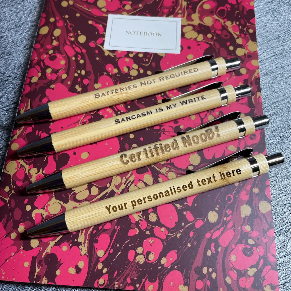 Personalised Fun Text Bamboo Pens