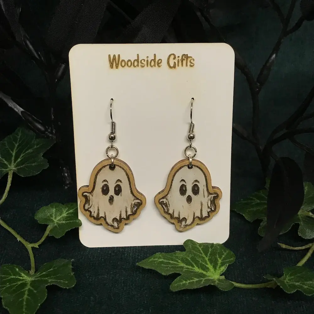 Painted Ghost - Dangly Earrings