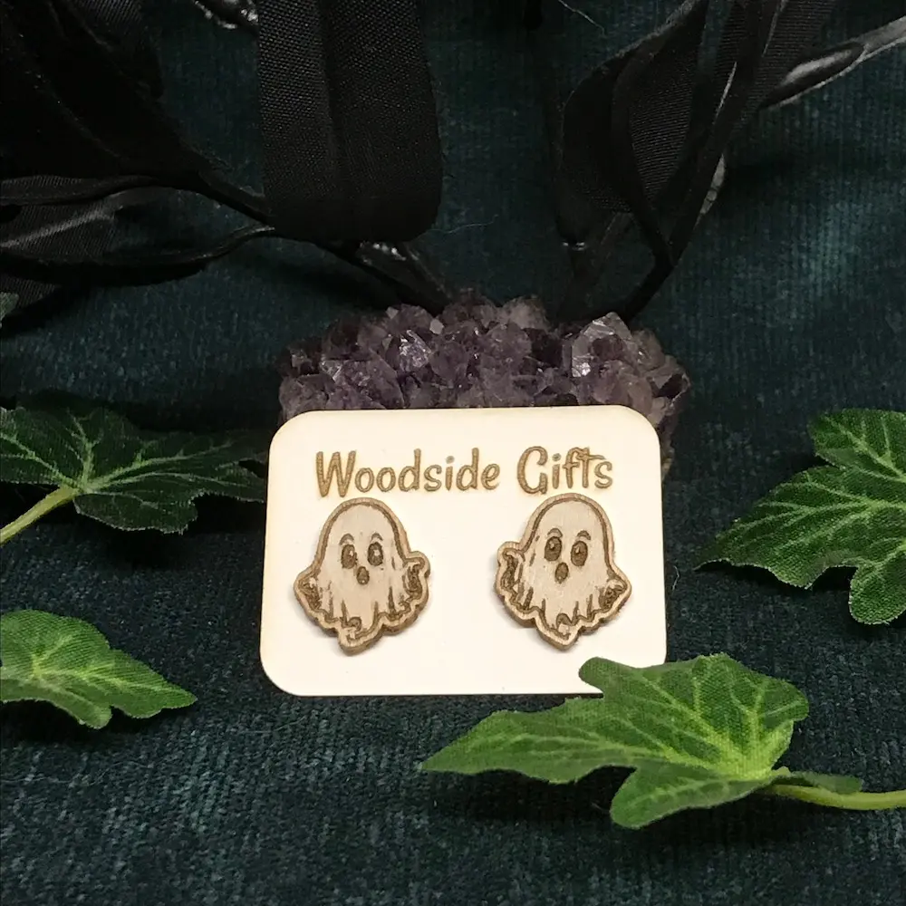 Painted Ghost - Stud Earrings