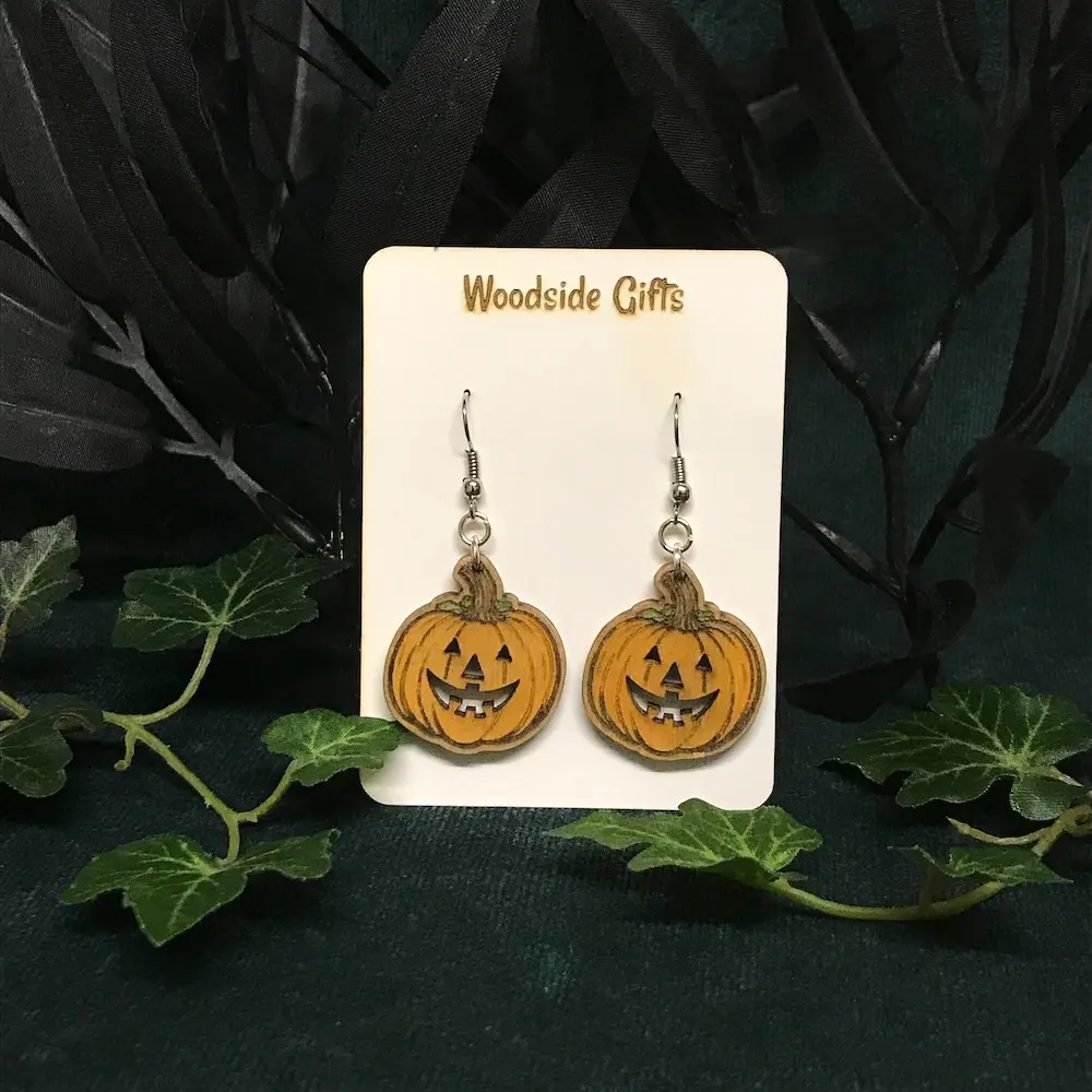 Painted Pumpkin - Dangly Earrings