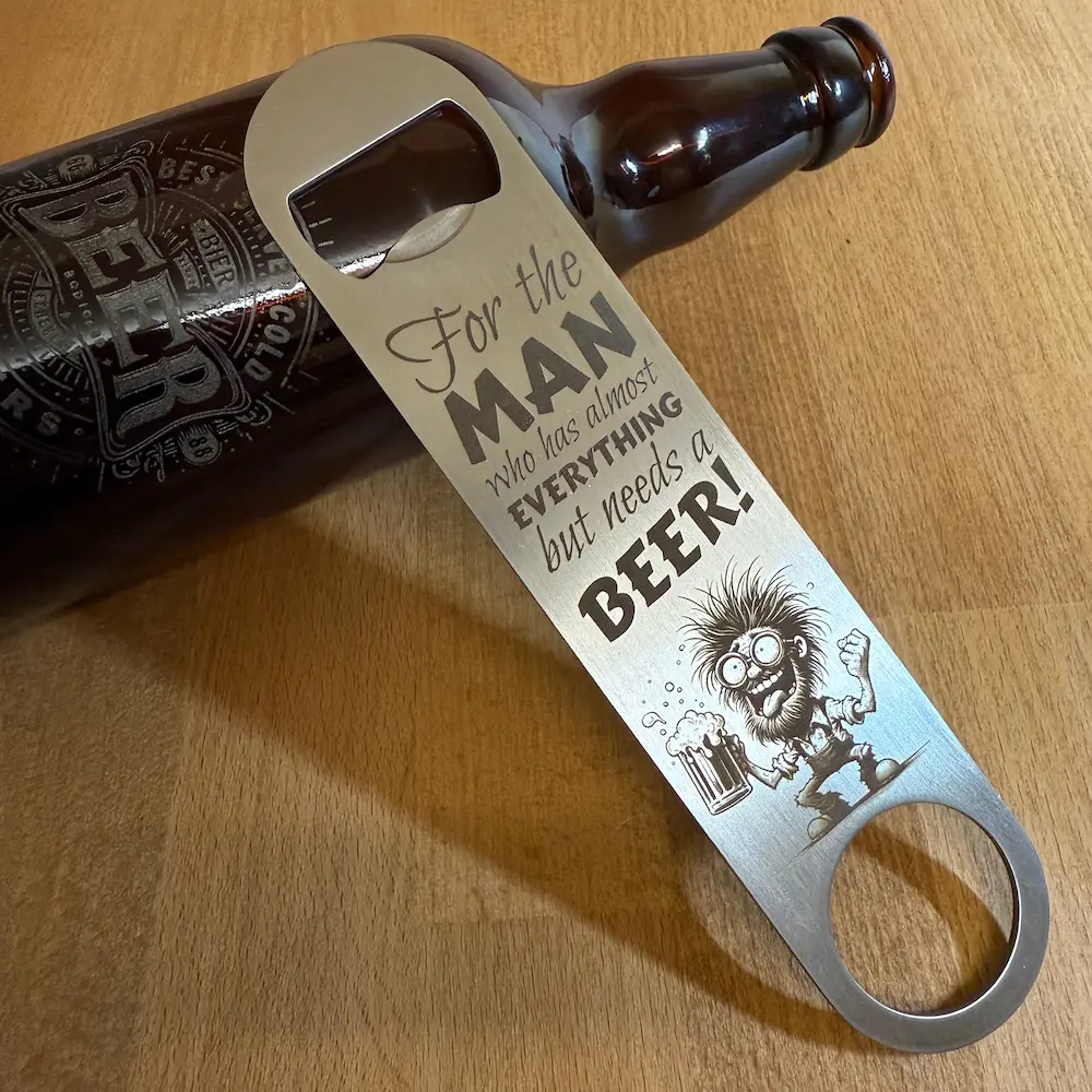 Stainless Bottle Opener - Crazy Beer Drinker