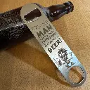 Stainless Bottle Opener - Crazy Beer Drinker