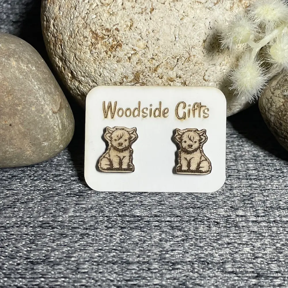 Highland Cow - Stud Earrings