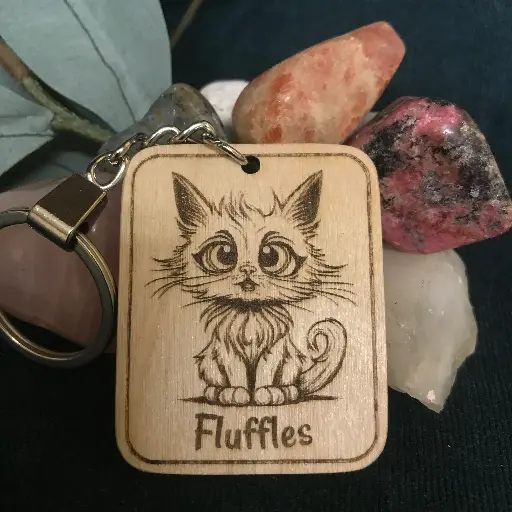 Fluffles Wide Eyed Cat Keyring