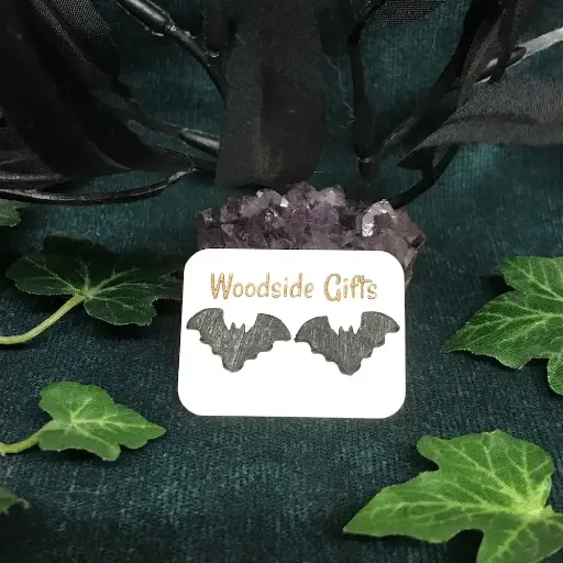 Painted Bat Stud Earrings