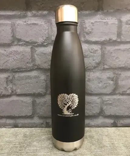 Laser engraved insulated bottle