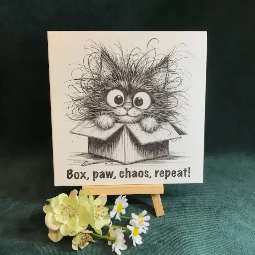 Cat in a Box Tile