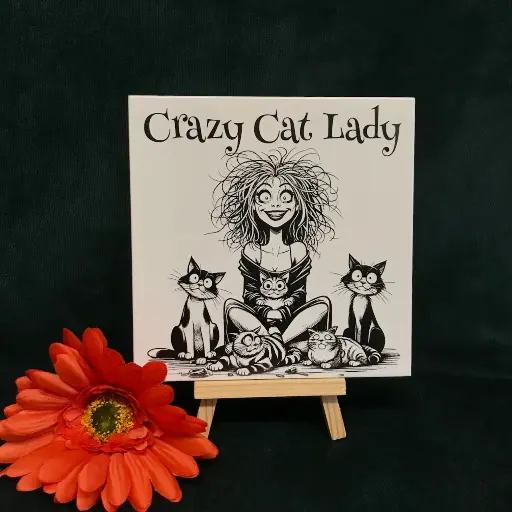 Crazy Cat Lady Tile
