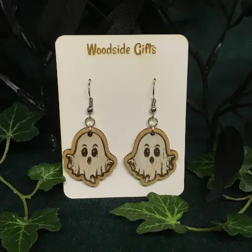 Painted Ghost - Dangly Earrings