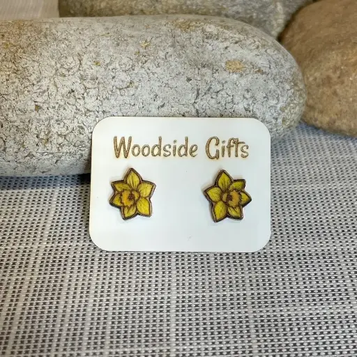 Painted Daffodil Stud Earrings