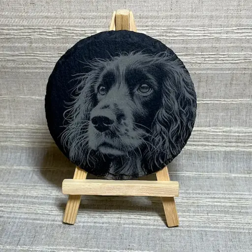Spaniel   - Round Slate Coasters