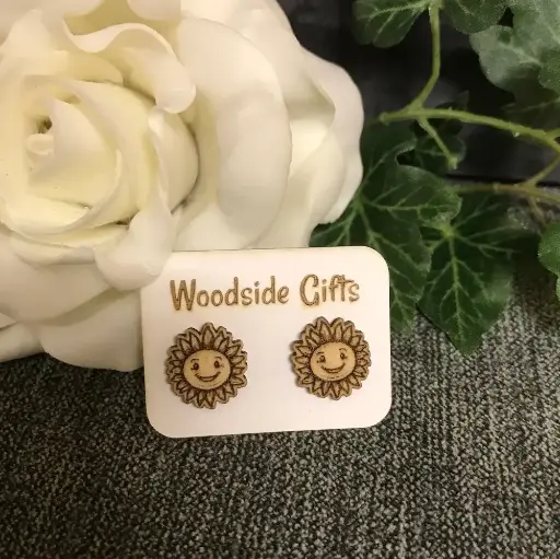 Smiley Sunflower Stud Earrings